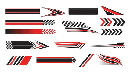 Car Graphics Set Abstract Racing Stripes and Geometric Accents