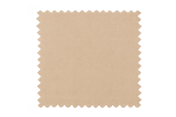 Beige textile fabric swatch with pinking shear edges