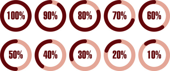 Red glossy Infographic circles vector isolated on a white background