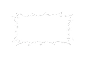 Torn paper border creating a rough rectangular frame with ragged edges, isolated on a transparent background