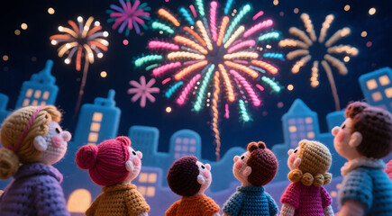 Knitted Fireworks Festival Night