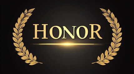commemoration. Golden laurel wreath encircling glowing name inscription, honor theme, elegant composition. event programs, museum guides, designed for cultural heritage projects and event programs.