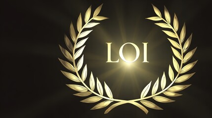 commemoration. Golden laurel wreath encircling glowing name inscription, honor theme, elegant composition. event programs, museum guides, designed for cultural heritage projects and event programs.