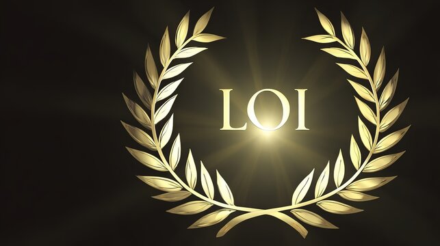 commemoration. Golden laurel wreath encircling glowing name inscription, honor theme, elegant composition. event programs, museum guides, designed for cultural heritage projects and event programs.