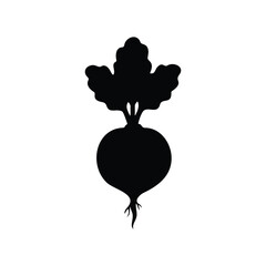 Beetroot silhouette vector flat illustration design.