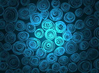 Light blue hand drawn spiral pattern icon in flat style. Spiral doodle vector illustration on isolated background. Swirl backdrop sign business concept.