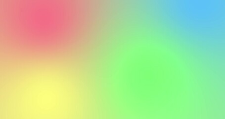 4K 60fps soft multicolor abstract gradient background video. Smooth blending red, yellow, green, and blue hues with gentle blur motion. Dreamy pastel glow, fluid transitions, seamless loop for modern - Powered by Adobe