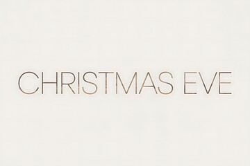 Elegant Christmas Eve lettering on clean white background for holiday promotions and seasonal greetings cards and social media posts with festive charm