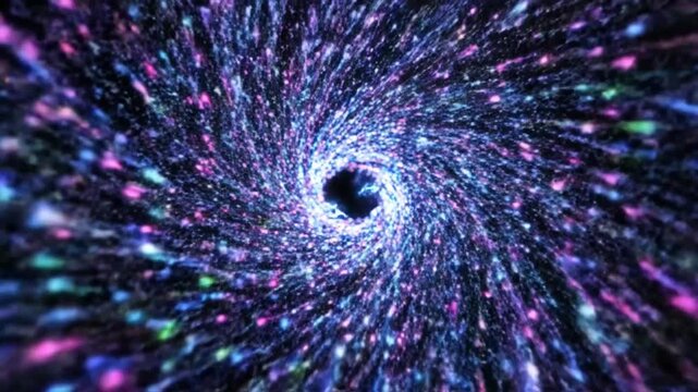 Mystical Cosmos Swirl: An abstract representation of a vibrant cosmic swirl with an eye-like core, evoking the vastness and mystery of space.