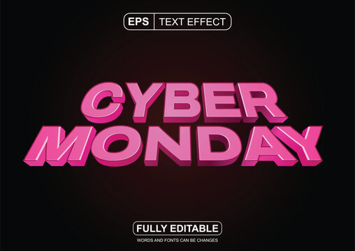 Red Cyber Monday Sale editable font. Design theme for cyber sale promo