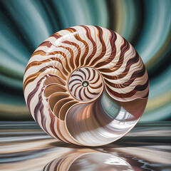 Chambered Nautilus Abstract Art
