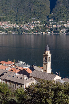 overhead view of Laglio, Lake Como, Italy