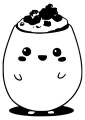 Cute kawaii egg mascot