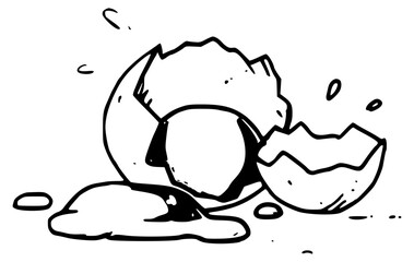 Broken egg sketch