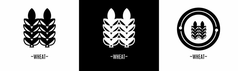 Obraz premium Wheat logo set. Collection of black and white logos. Stock vector.