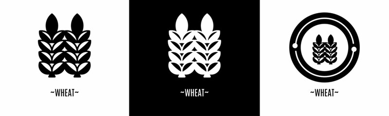 Obraz premium Wheat logo set. Collection of black and white logos. Stock vector.