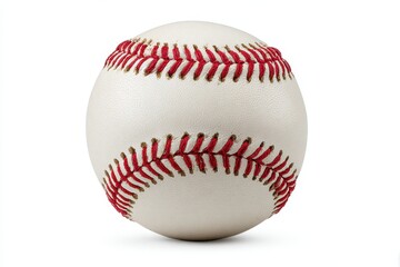 Single baseball isolated on a pure white background with clipping path for catalog photography