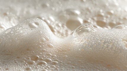 Obraz premium Soft daylight captures translucent bubbles and shimmering lather in a minimalist foam scene