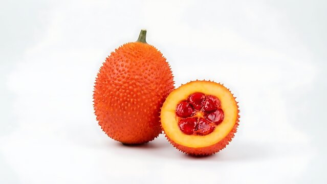 Fresh gac fruit isolated on white background