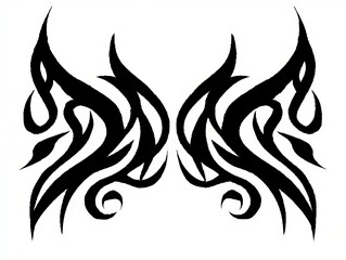 Fototapeta premium Racing Tattoo, Tribal wings tattoo design black ink on white background