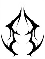 Fototapeta premium Monster Tattoo, Aggressive racing tattoo. abstract black tribal design with sharp edges and points