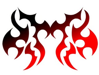 Fototapeta premium Cobra tattoo, Cobra fire, Tribal flame tattoo design with red and black gradient