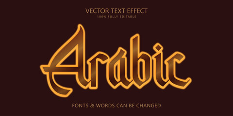 Arabic Vector Editable Text Effect, Arabic Calligraphy Text Style