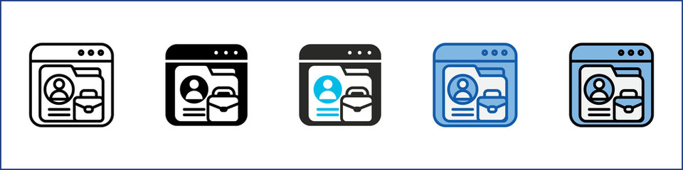 Digital Portfolio Single Icon Multistyle