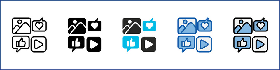 Social Media Content Single Icon Multistyle