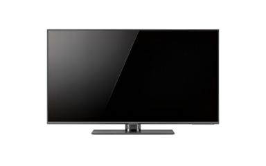 Modern flat screen television Isolated on transparent background, png for home entertainment and media display