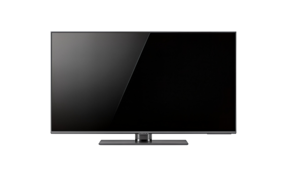 Modern flat screen television Isolated on transparent background, png for home entertainment and media display