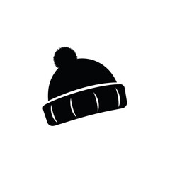 Winter Beanie Hat with PomPom Icon.