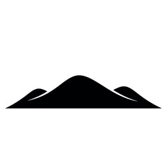 Stylized Black Silhouette of Rolling Hills.