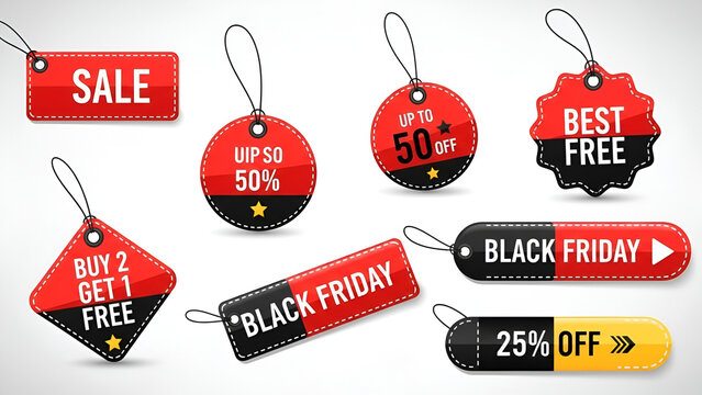 Sale Badges Collection – Promotional Badges, Discount Tags, Black Friday Labels, Limited Time Offers


