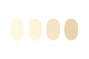 Abstract beige gradient ovals design element set on transparent background for banners and marketing