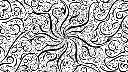 Fototapeta premium Intricate monochromatic swirl pattern, a captivating blend of elegance and depth showcasing ornate
