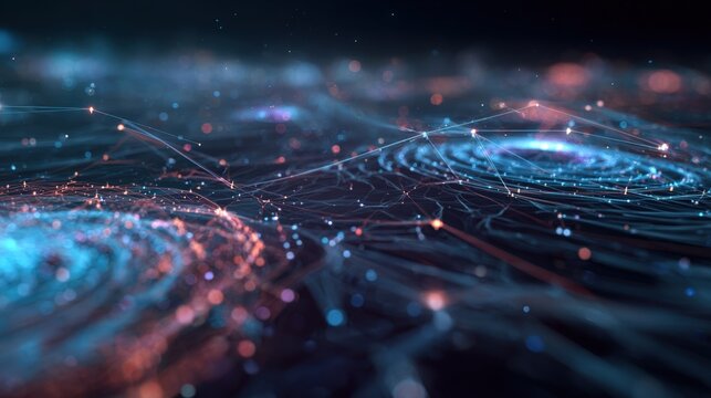 Medium shot of dynamic AI algorithm visualizations showcasing pattern recognition processes for enhanced cyber defense strategies