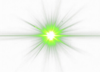 Flash glow green star beam light radiant cosmic burst shine energy magic.
