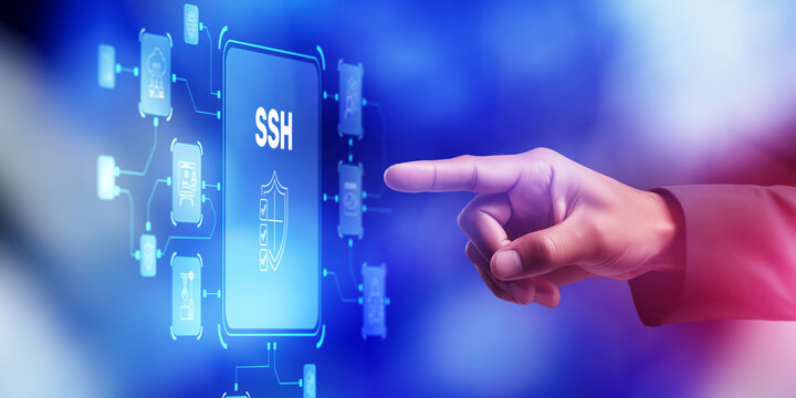 SSH (Secure Shell) encrypts remote server access for secure command execution