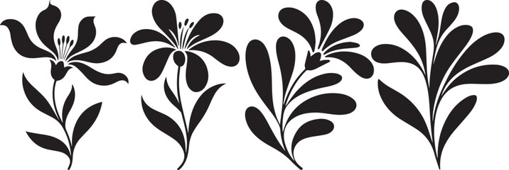 &ldquo;Black floral decorative border with elegant leaves and flowers for modern design use.&rdquo;