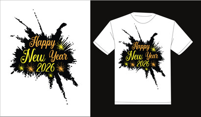 Print
Happy new year 2026 print ready typography t-shirt design
