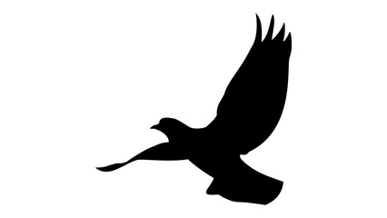Minimalist Silhouette Flying Bird Animal Wildlife Graphic Symbol Isolated Icon