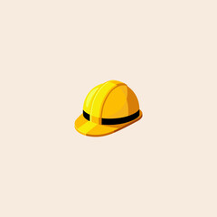 Yellow helmet icon flat vector design.