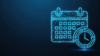 Digital calendar icon with refresh symbol representing scheduling and time management