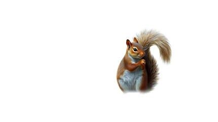 Squirrel illustration on white background wildlife concept and design element