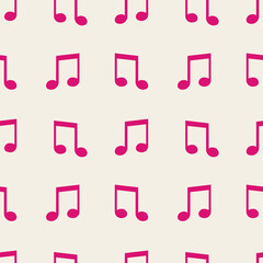 Seamless Music Note Vector Illustration Pattern. The vector illustration features consistent placement of musical symbols, ideal for design, wallpaper, and creative projects.