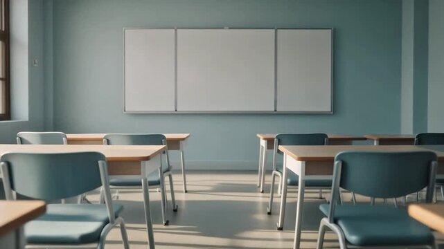 Empty Classroom Ready for Learning and Education in School