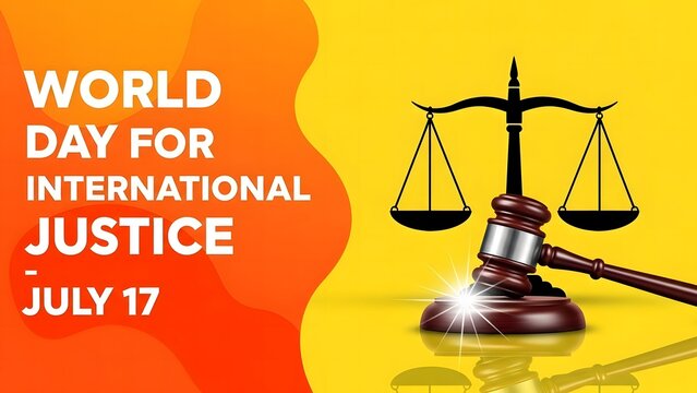 World day for international justice july 17 with scales of justice and gavel - Powered by Adobe