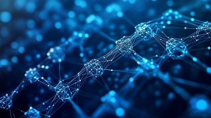 Stunning abstract network design with glowing nodes and connections for science, technology, or medical concepts and vibrant modern backgrounds