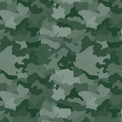 Fototapeta premium Seamless Military Camouflage Pattern in Forest Green Tones.